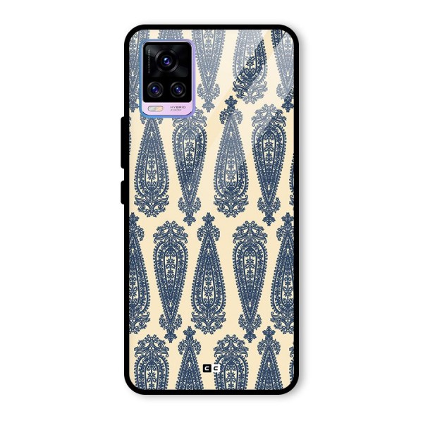 Kalamkari Design Glass Back Case for Vivo V20 Pro