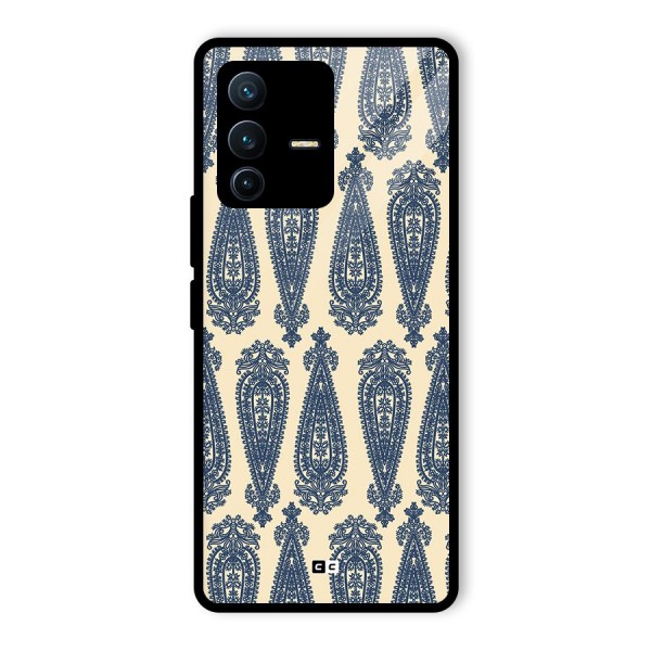 Kalamkari Design Glass Back Case for Vivo V23 Pro