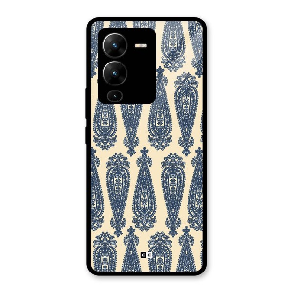 Kalamkari Design Glass Back Case for Vivo V25 Pro