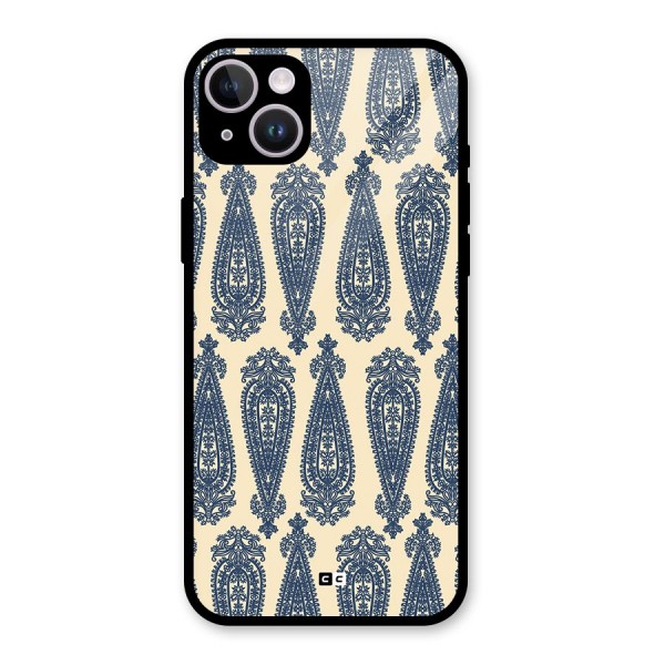 Kalamkari Design Glass Back Case for iPhone 14 Plus