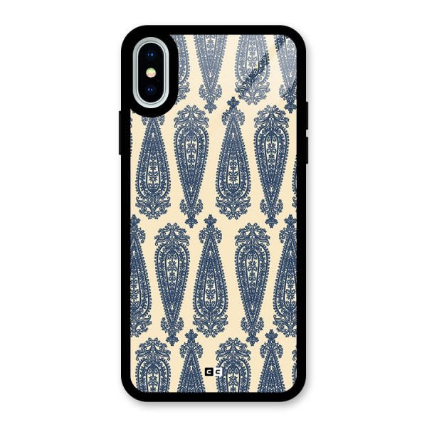 Kalamkari Design Glass Back Case for iPhone X