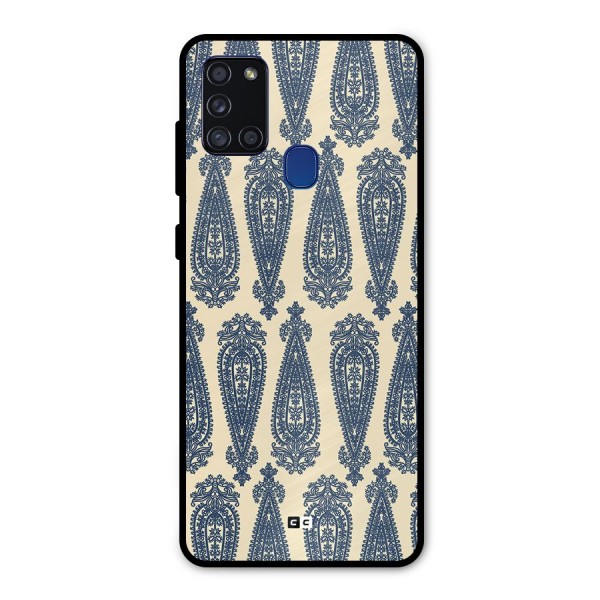 Kalamkari Design Metal Back Case for Galaxy A21s