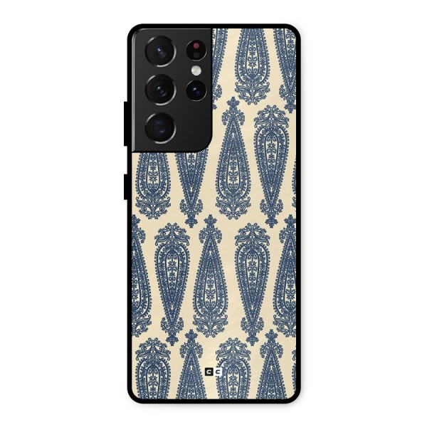 Kalamkari Design Metal Back Case for Galaxy S21 Ultra 5G