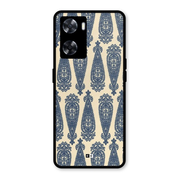 Kalamkari Design Metal Back Case for Oppo A57 2022