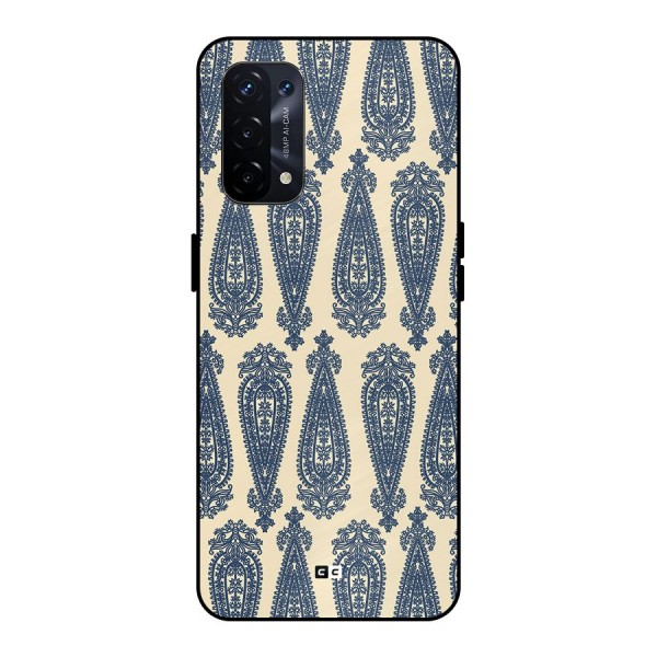 Kalamkari Design Metal Back Case for Oppo A74 5G