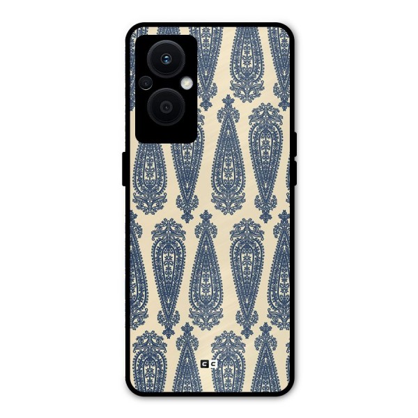 Kalamkari Design Metal Back Case for Oppo F21s Pro 5G