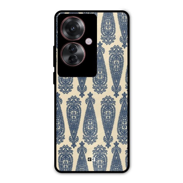 Kalamkari Design Metal Back Case for Oppo F25 Pro