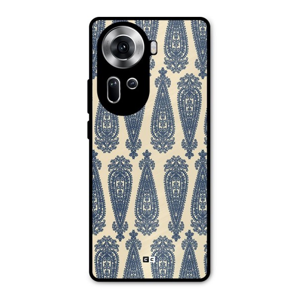 Kalamkari Design Metal Back Case for Oppo Reno11 5G