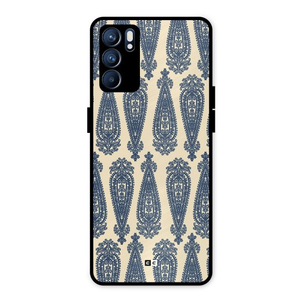 Kalamkari Design Metal Back Case for Oppo Reno6 5G