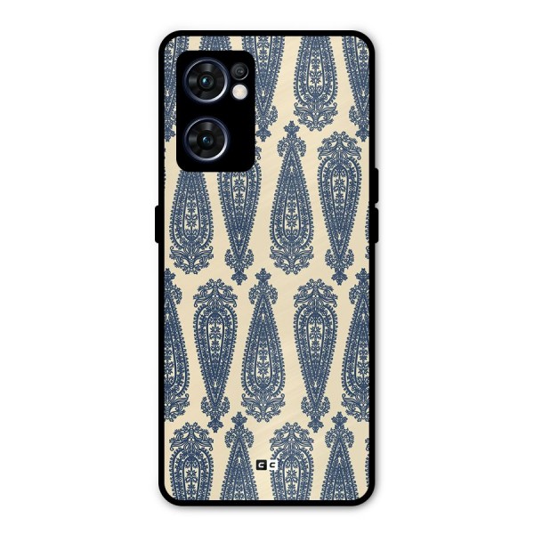 Kalamkari Design Metal Back Case for Oppo Reno7 5G