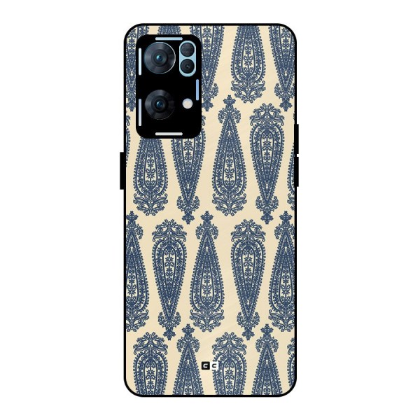 Kalamkari Design Metal Back Case for Oppo Reno7 Pro 5G