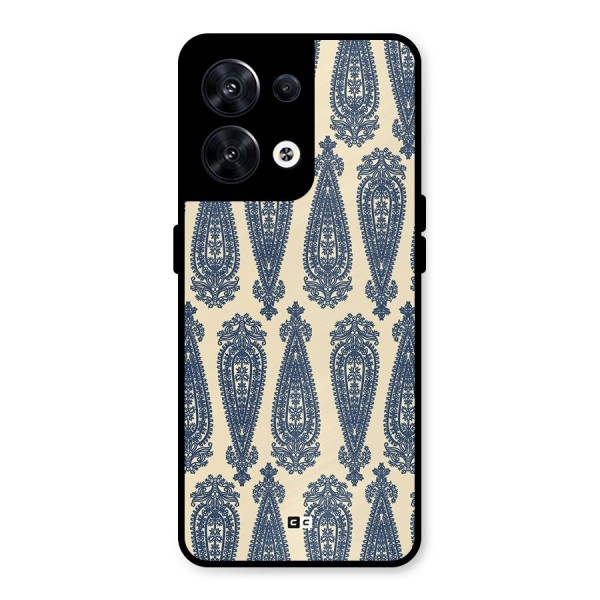 Kalamkari Design Metal Back Case for Oppo Reno8 5G