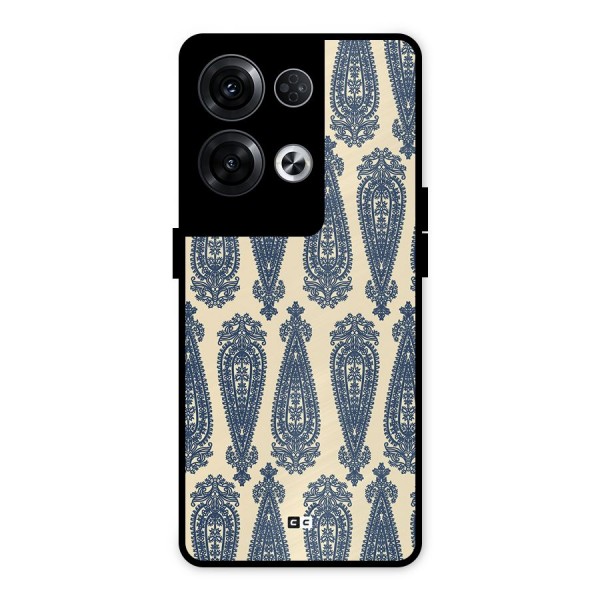 Kalamkari Design Metal Back Case for Oppo Reno8 Pro 5G