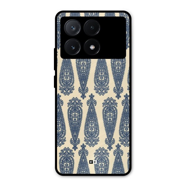 Kalamkari Design Metal Back Case for Poco X6 Pro