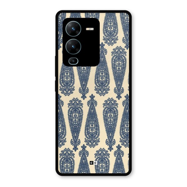 Kalamkari Design Metal Back Case for Vivo V25 Pro