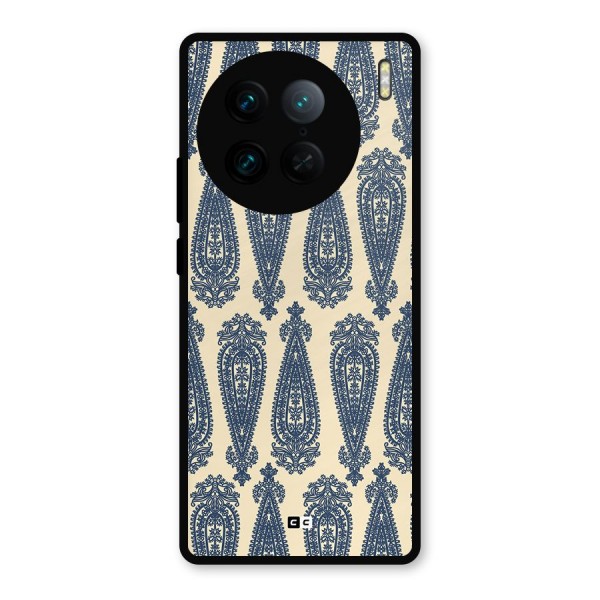 Kalamkari Design Metal Back Case for Vivo X90 Pro