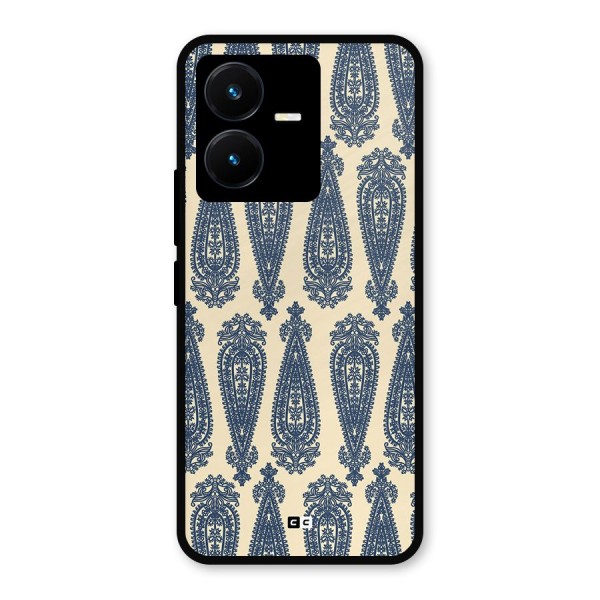 Kalamkari Design Metal Back Case for Vivo Y22s