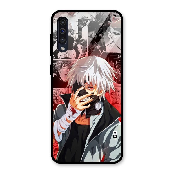 Kaneki Ken Manga Style Glass Back Case for Galaxy A50