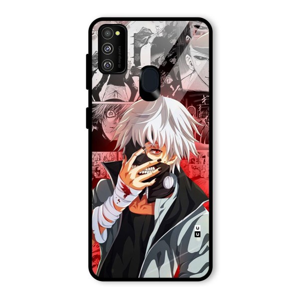 Kaneki Ken Manga Style Glass Back Case for Galaxy M21