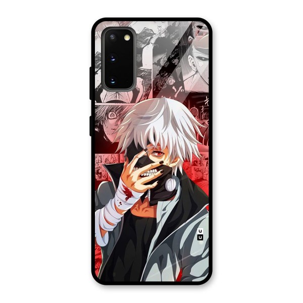 Kaneki Ken Manga Style Glass Back Case for Galaxy S20