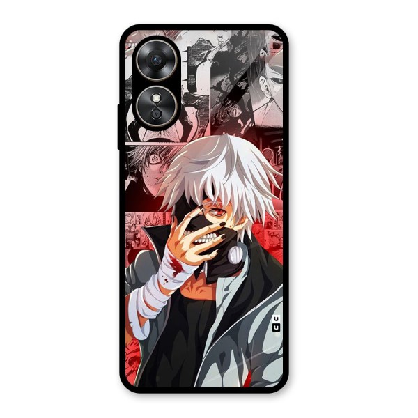 Kaneki Ken Manga Style Glass Back Case for Oppo A17