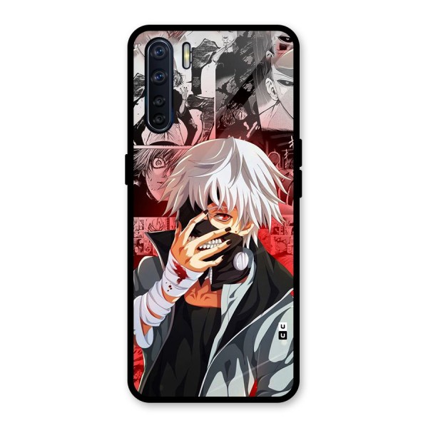 Kaneki Ken Manga Style Glass Back Case for Oppo F15