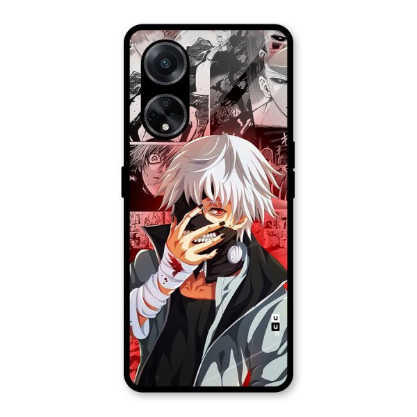 Kaneki Ken Manga Style Glass Back Case for Oppo F23