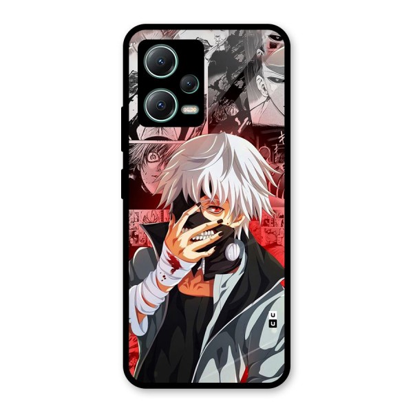 Kaneki Ken Manga Style Glass Back Case for Poco X5