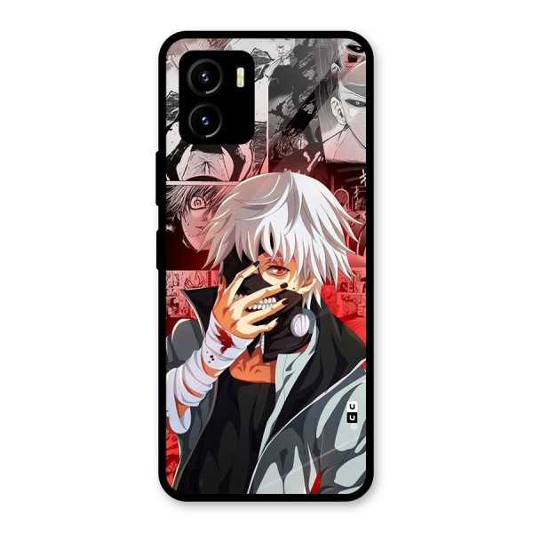 Kaneki Ken Manga Style Glass Back Case for Vivo Y15s