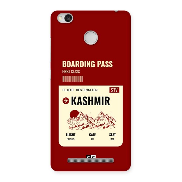 Kashmir Boarding Pass Back Case for Redmi 3S Prime