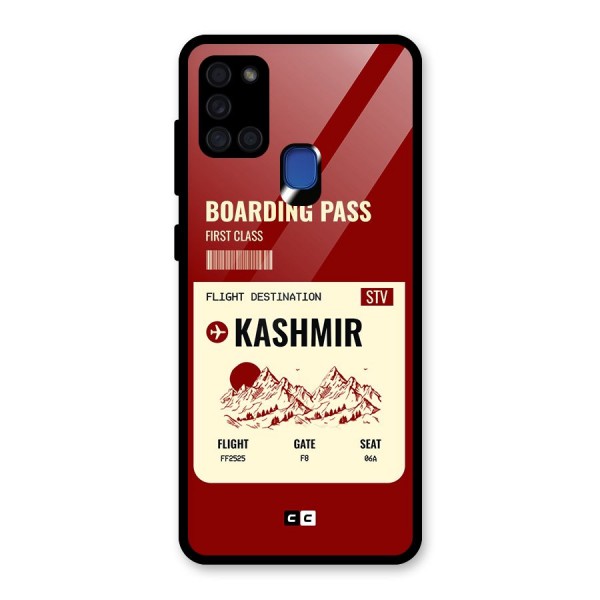 Kashmir Boarding Pass Glass Back Case for Galaxy A21s