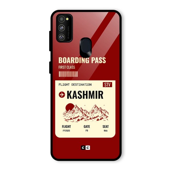 Kashmir Boarding Pass Glass Back Case for Galaxy M21