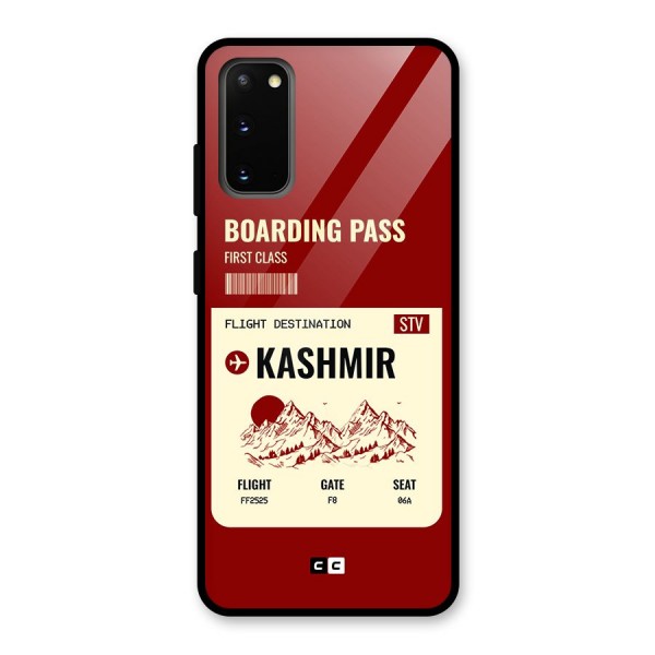 Kashmir Boarding Pass Glass Back Case for Galaxy S20