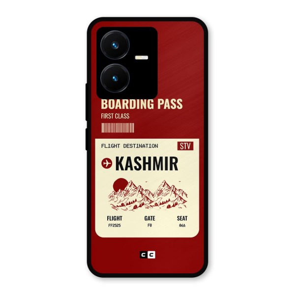 Kashmir Boarding Pass Metal Back Case for Vivo Y22s