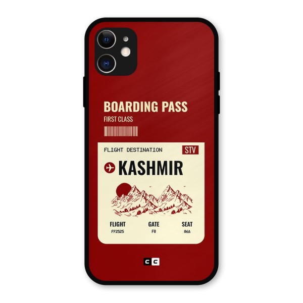 Kashmir Boarding Pass Metal Back Case for iPhone 11