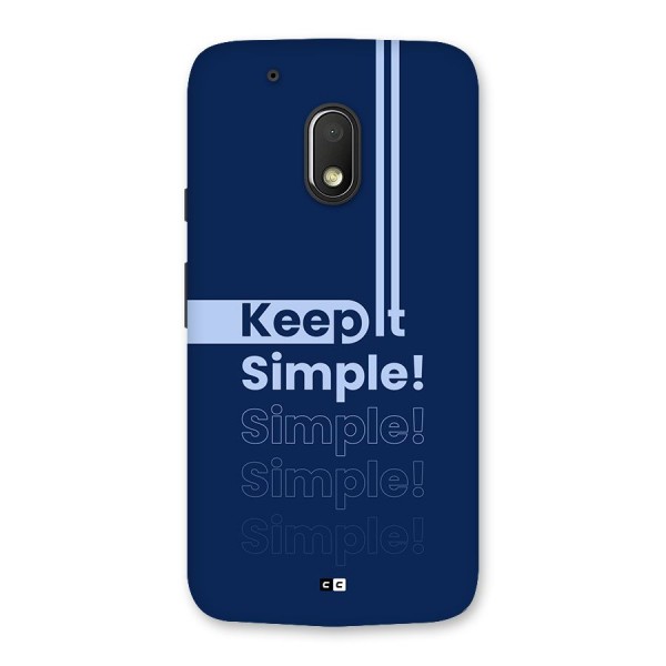 Keep It Simple Back Case for Moto G4 Play