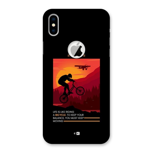 Keep Moving Rider Back Case for iPhone XS Logo Cut