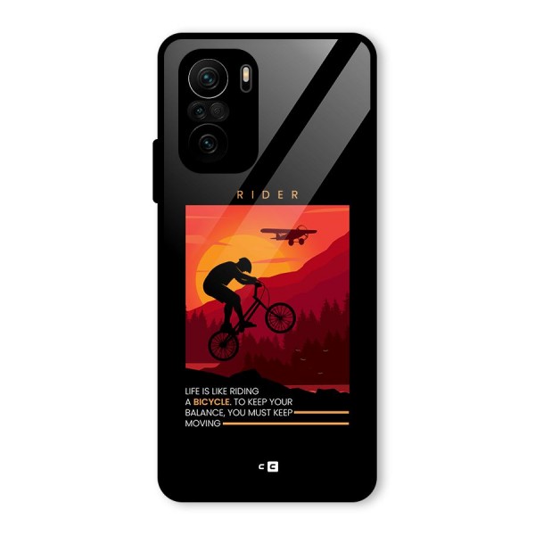 Keep Moving Rider Glass Back Case for Mi 11x