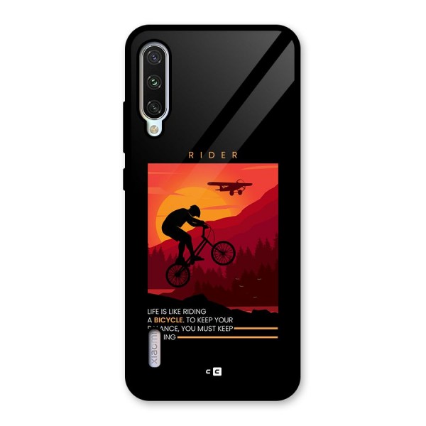 Keep Moving Rider Glass Back Case for Mi A3