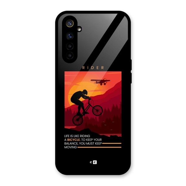 Keep Moving Rider Glass Back Case for Realme 6i