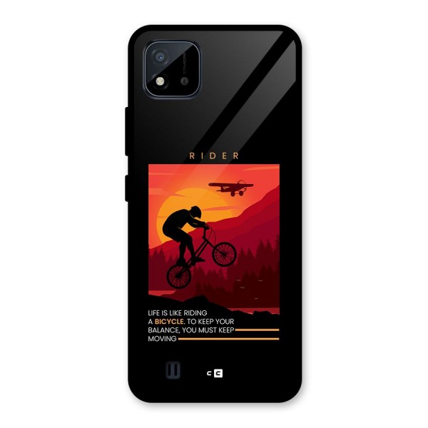 Keep Moving Rider Glass Back Case for Realme C11 2021