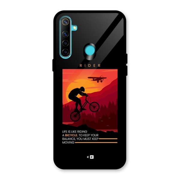 Keep Moving Rider Glass Back Case for Realme Narzo 10