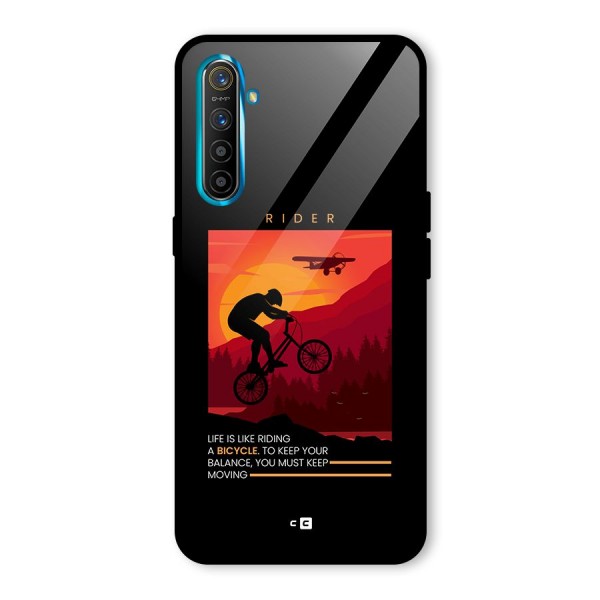 Keep Moving Rider Glass Back Case for Realme XT