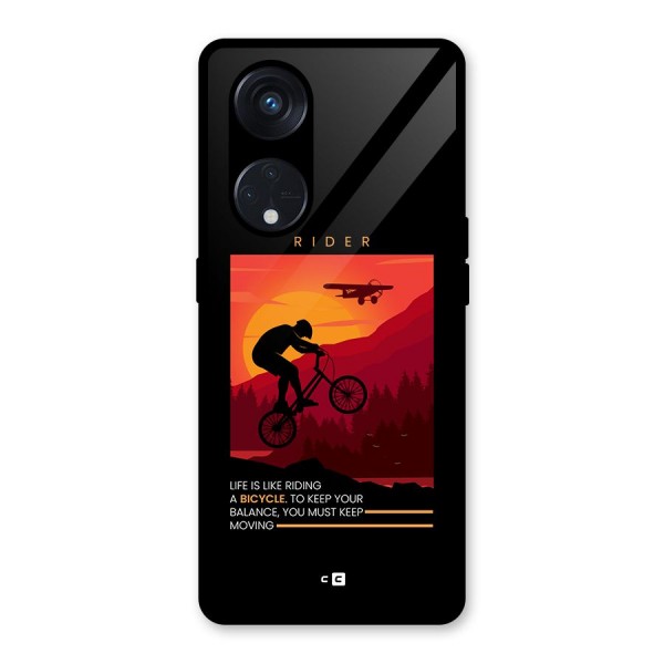 Keep Moving Rider Glass Back Case for Reno8 T 5G