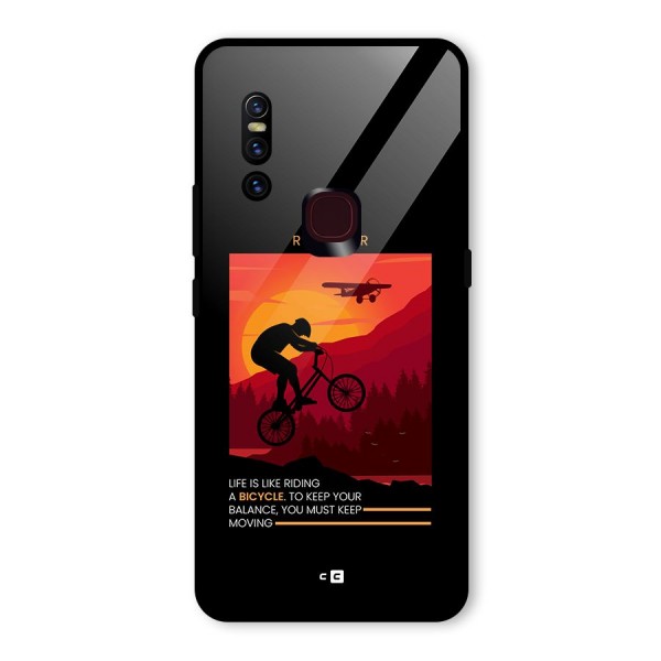 Keep Moving Rider Glass Back Case for Vivo V15