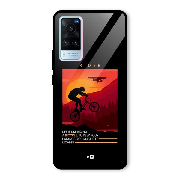 Keep Moving Rider Glass Back Case for Vivo X60