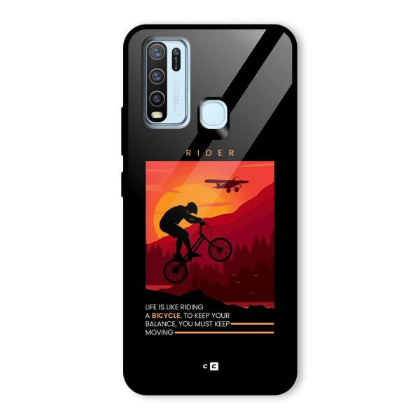 Keep Moving Rider Glass Back Case for Vivo Y50