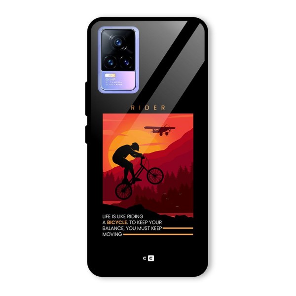 Keep Moving Rider Glass Back Case for Vivo Y73