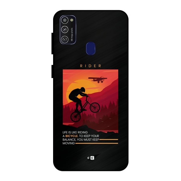 Keep Moving Rider Metal Back Case for Galaxy M30s