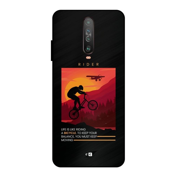 Keep Moving Rider Metal Back Case for Poco X2